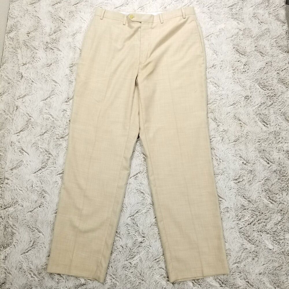 Ralph Lauren Pants Mens 36×32 Brown Dress Straight Flat front Light Wash‎